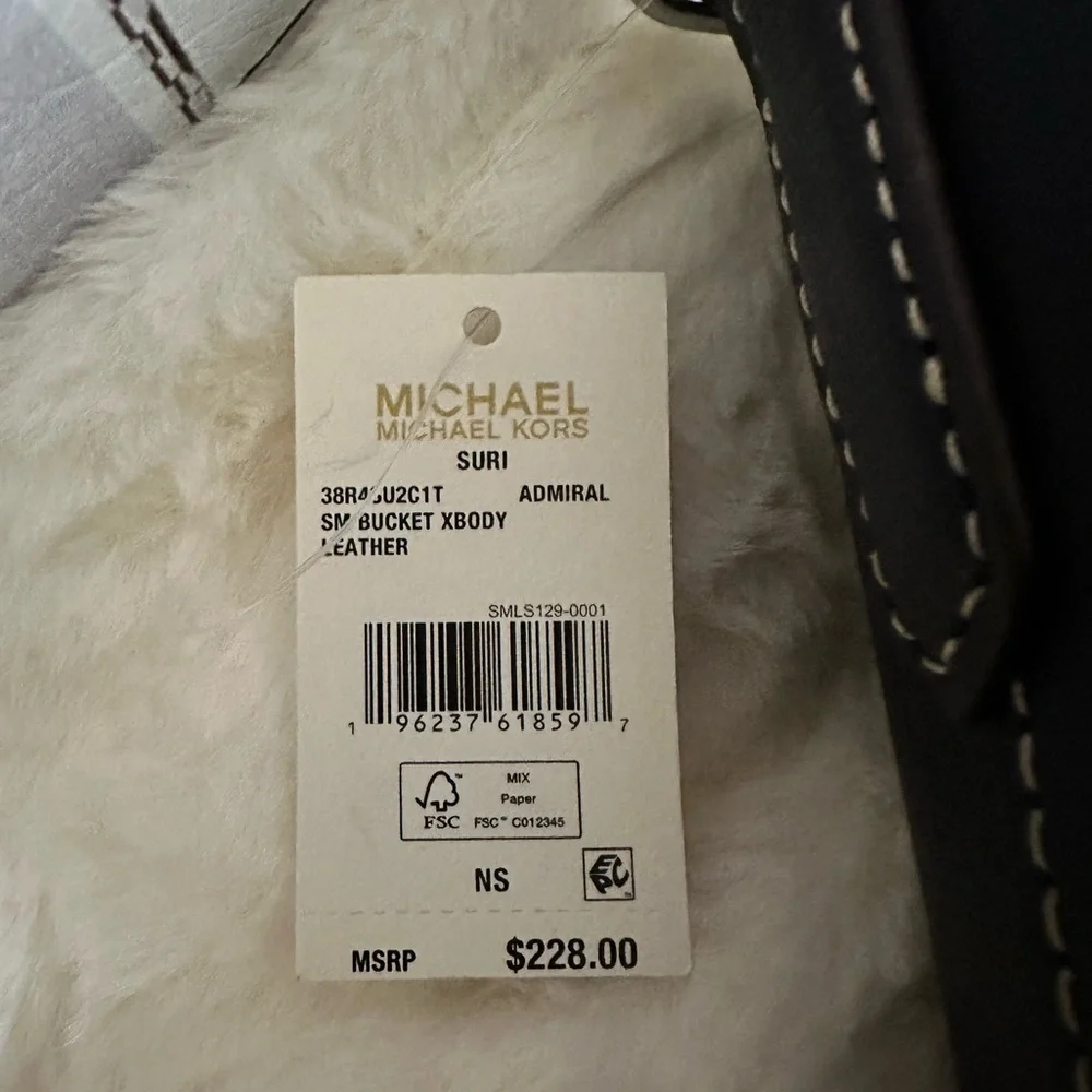 Michael Kors Small Suri Bucket Crossbody Bag Admiral Blue - Picture 8 of 8